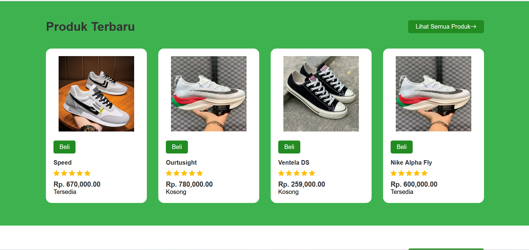 E-Commerce dan Landing Page Toko Sepatu